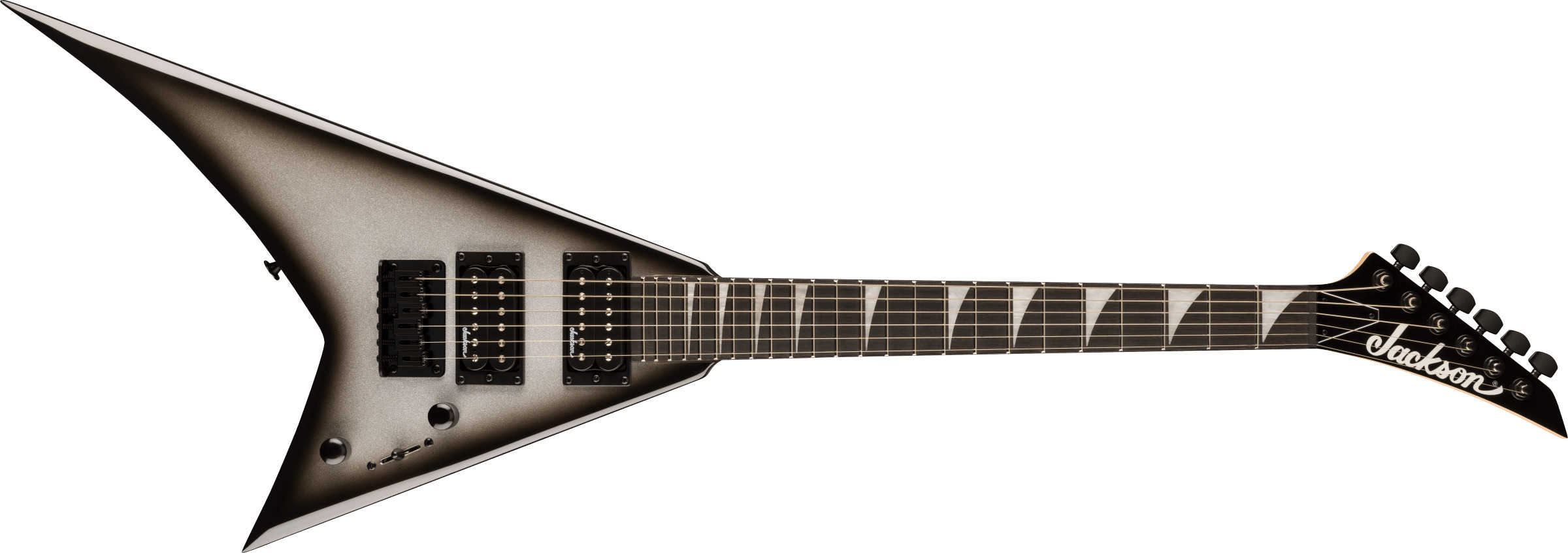 Jackson JS1XM Rhoads Minion elektrikitarr, hõbedane purskega