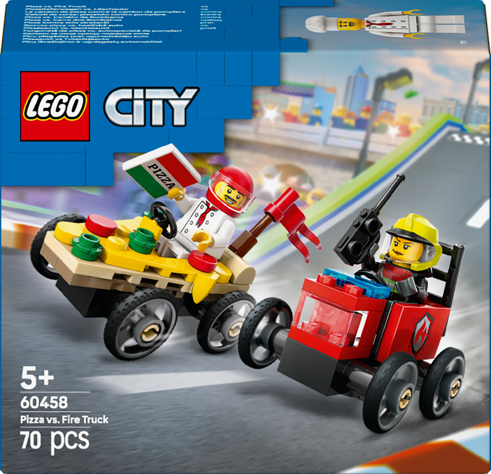 LEGO City 60458 - Pitsaauto vs. tuletõrjeauto - võidusõiduautode pakk