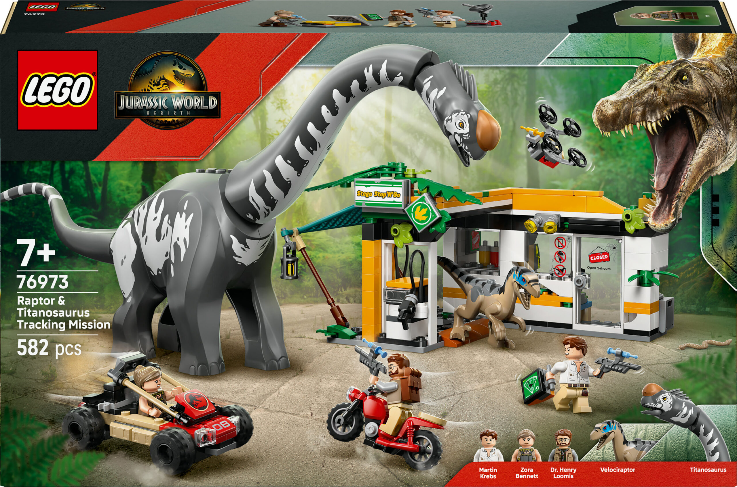 LEGO Jurassic World 76973 Raptori ja Titanosauruse tagaajamine