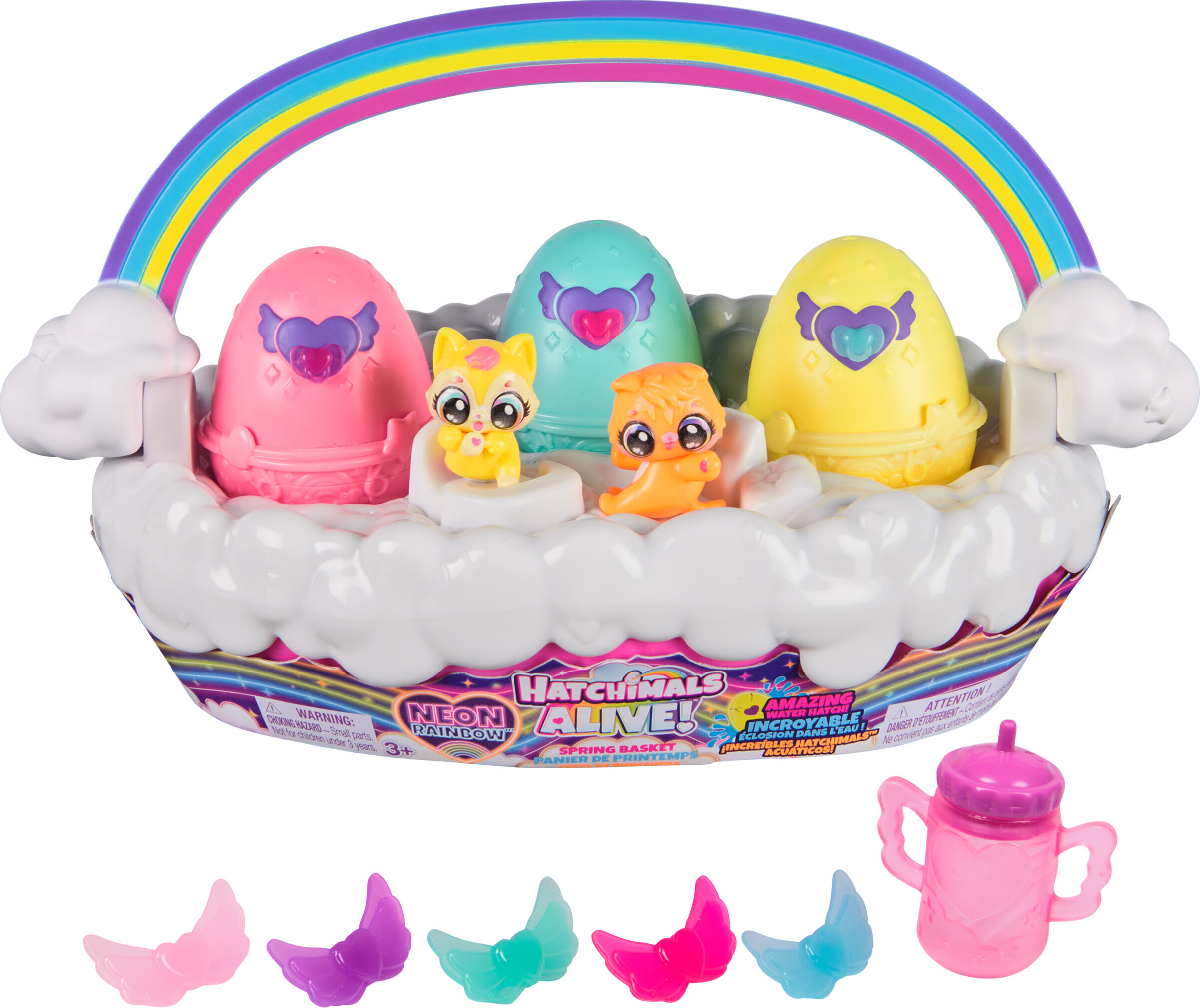 Hatchimals Alive! Neoon vikerkaarekorvi mängufiguurid