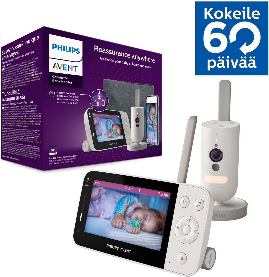 Philips Avent SCD953/26 Ühendatud videoga beebimonitor