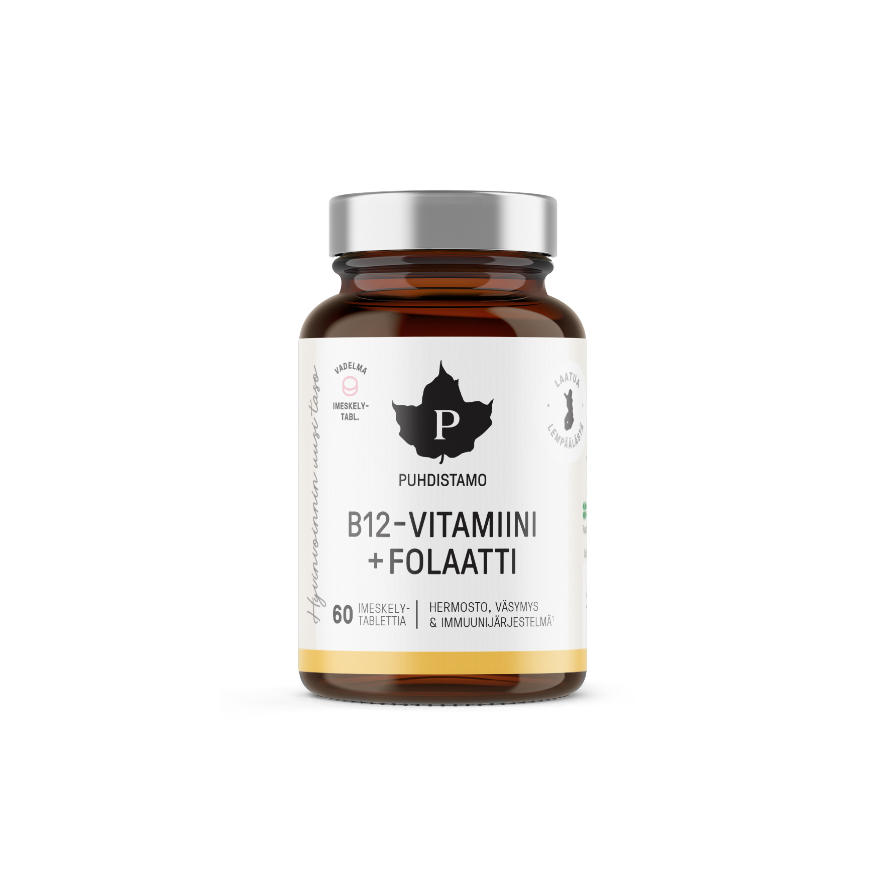 Puhdistamo Vitamiin B12 + folaadi pastillid, 60 tk
