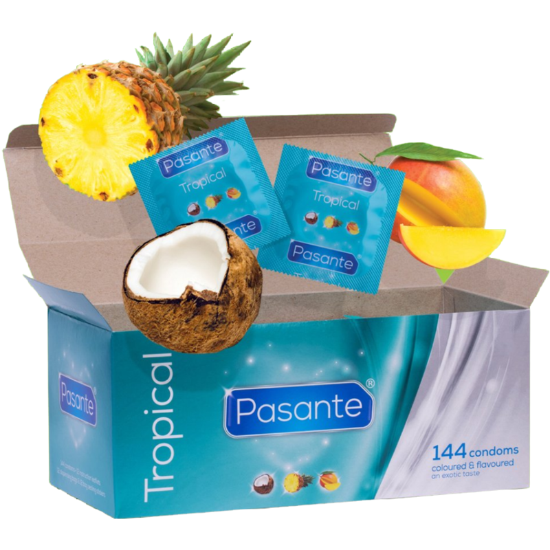 CONDOMS TROPICAL FLAVORS 144 UNITS