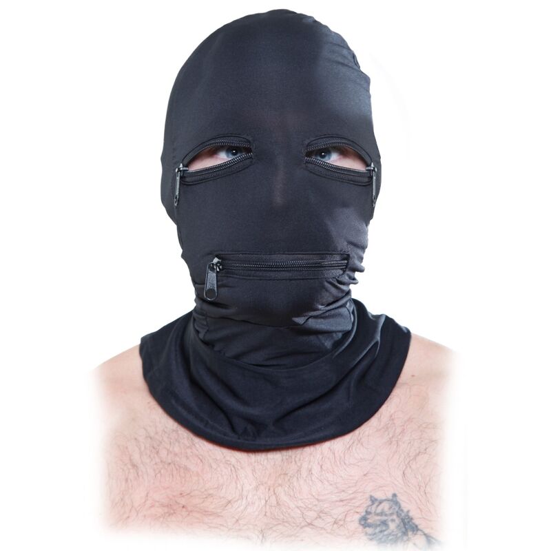 HOOD WITH ZIPPERS BLACK