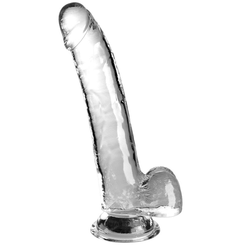 CLEAR DILDO WITH TESTICLES 20.3 CM TRANSPARENT