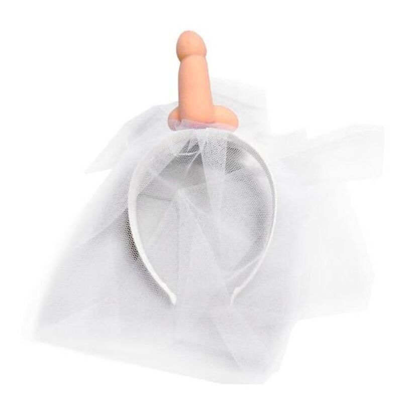 WHITE BRIDAL VEIL WITH PENIS