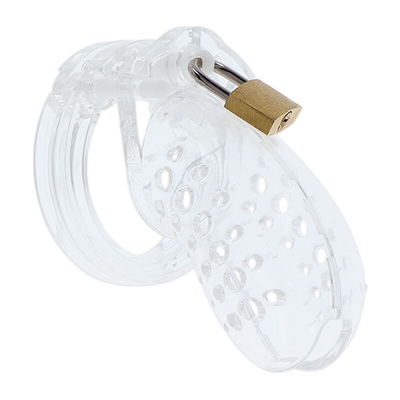 EXTREME CHASTITY COCK CAGE ACRYLIC ADJUSTABLE CLEAR