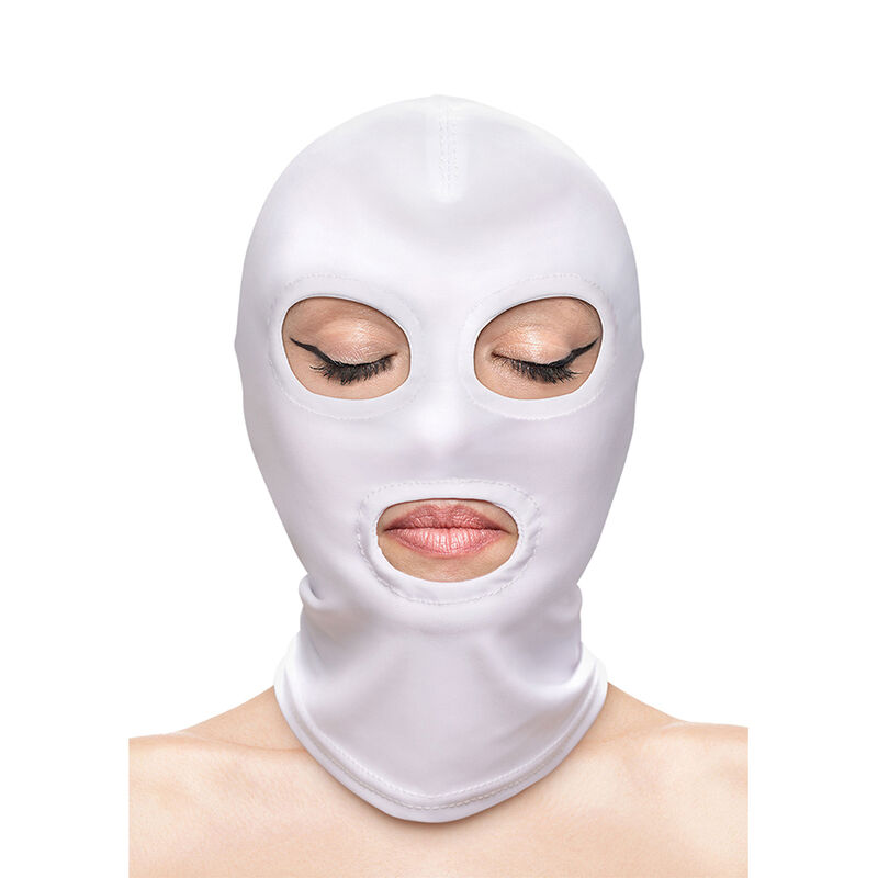 FETISH & FASHION EYES AND MOUTH HOOD NYLON WHITE