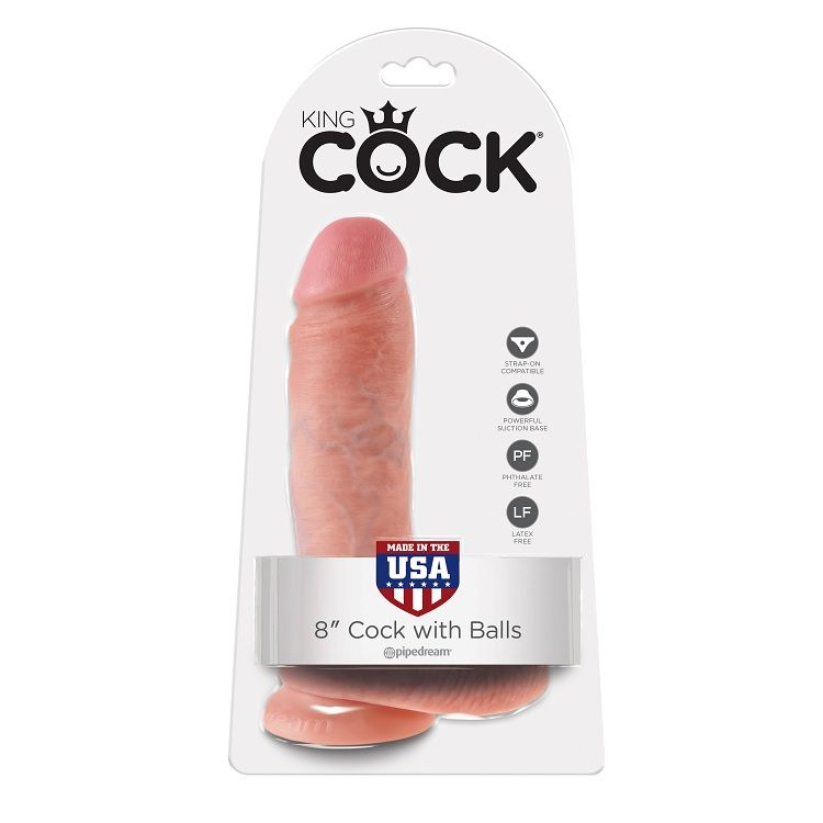 8 DILDO FLESH WITH BALLS 20.3 CM