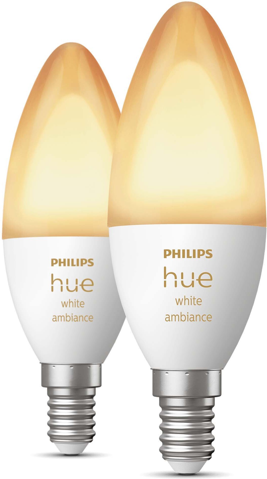 Philips Hue White Ambiance LED nutipirn, BT, E14, 470 lm, 2 tk pakis