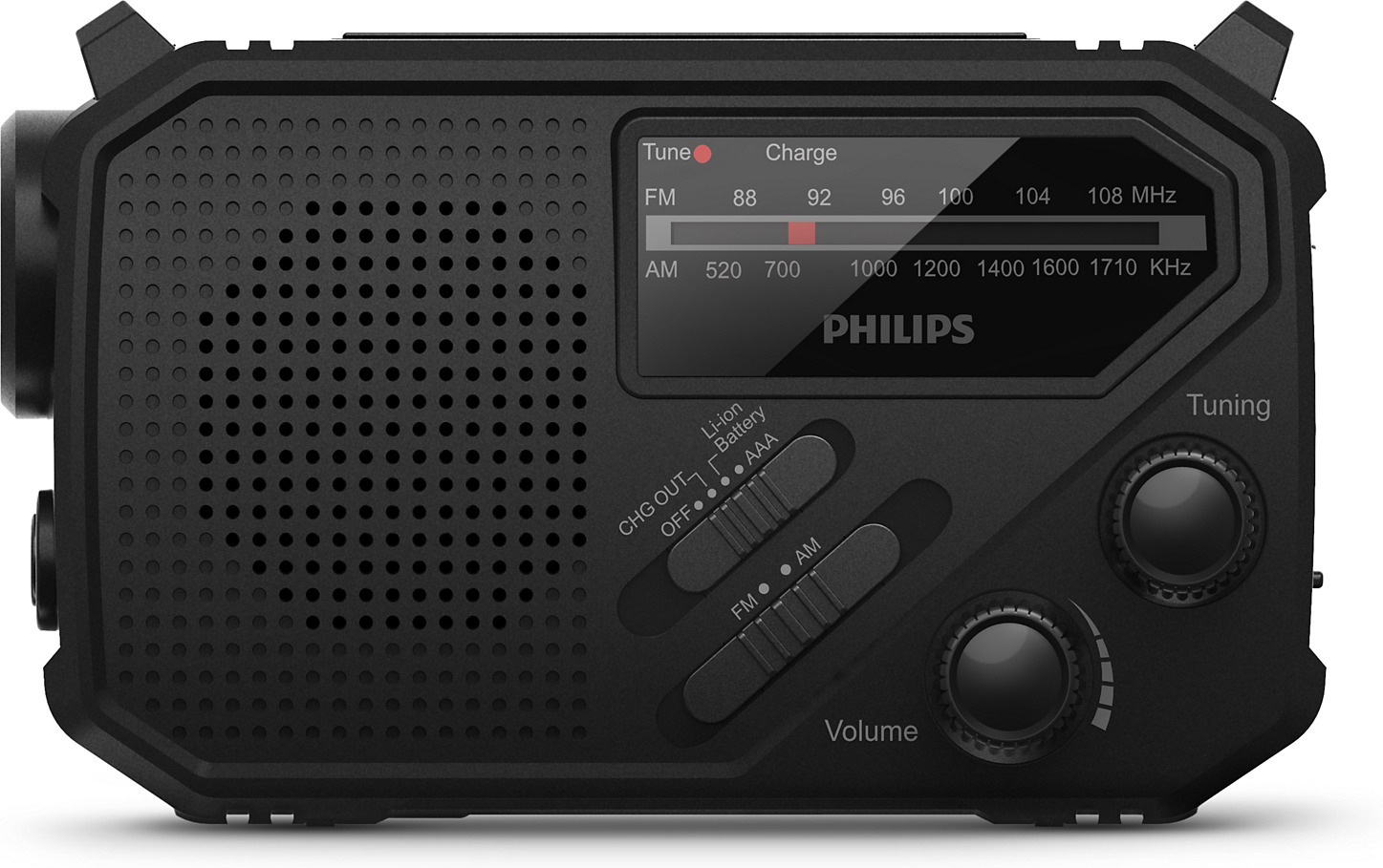 Philips TAR1609 reisiraadio ja taskulamp, must