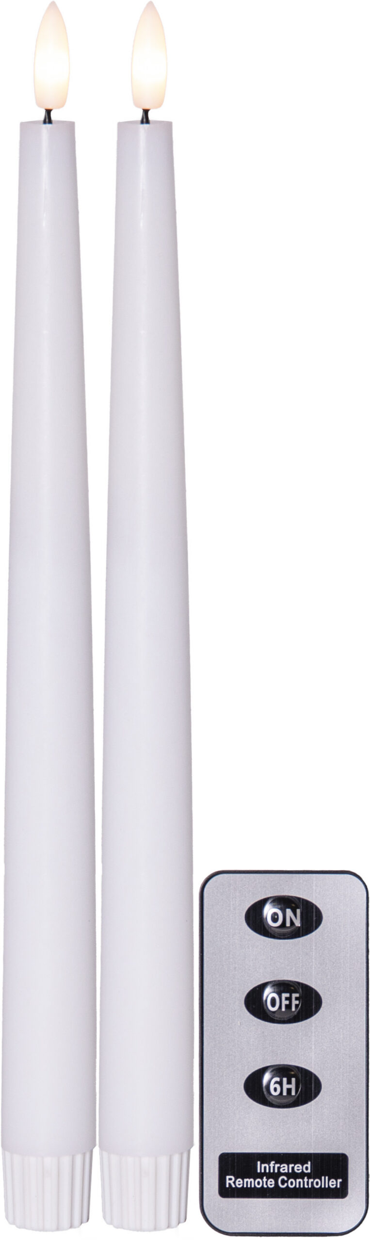 Star Trading Flamme Slim antiikne LED-küünal, 28 cm, valge