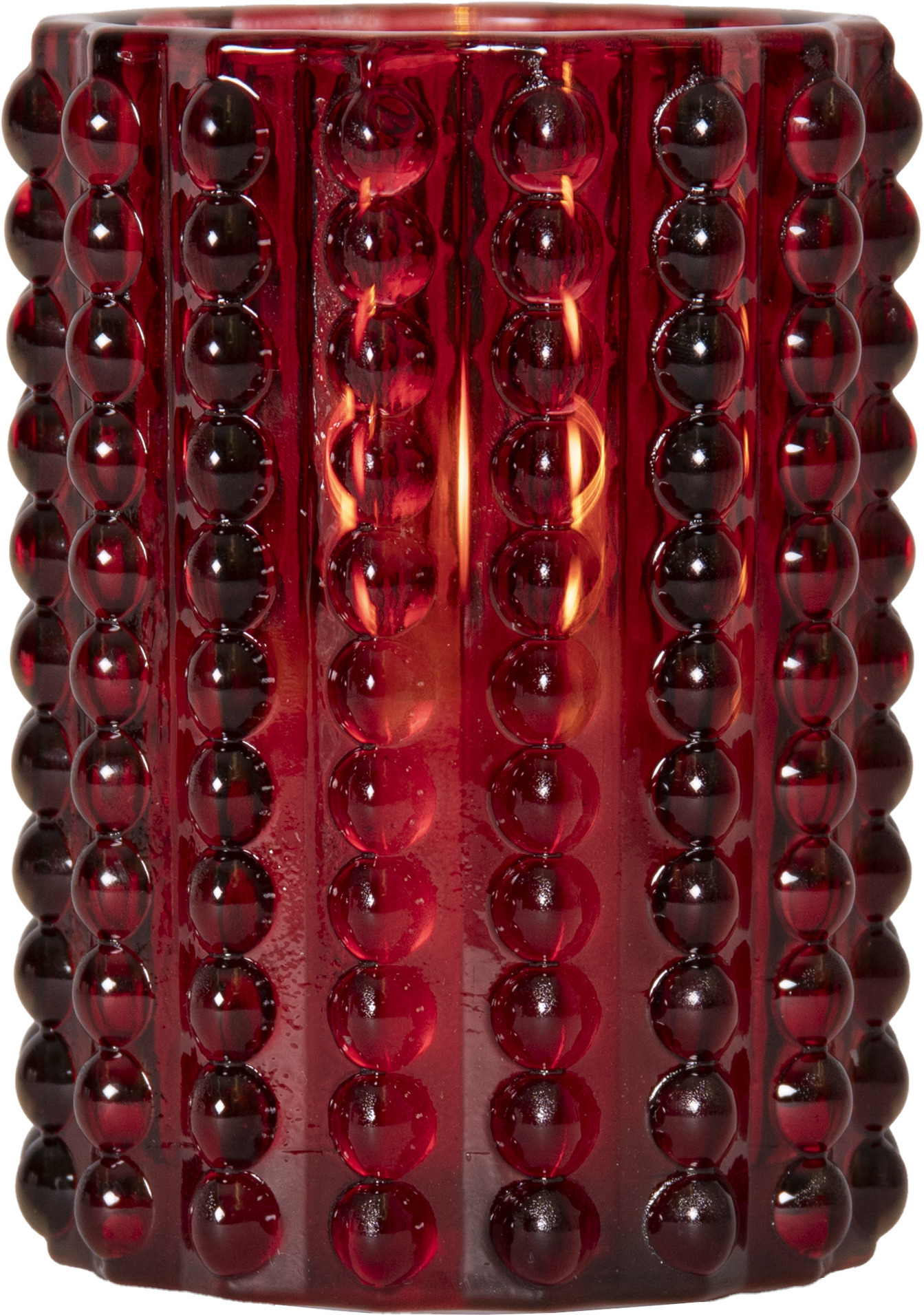 Star Trading Flamme Dotty LED-küünal, punane, 12,5 cm