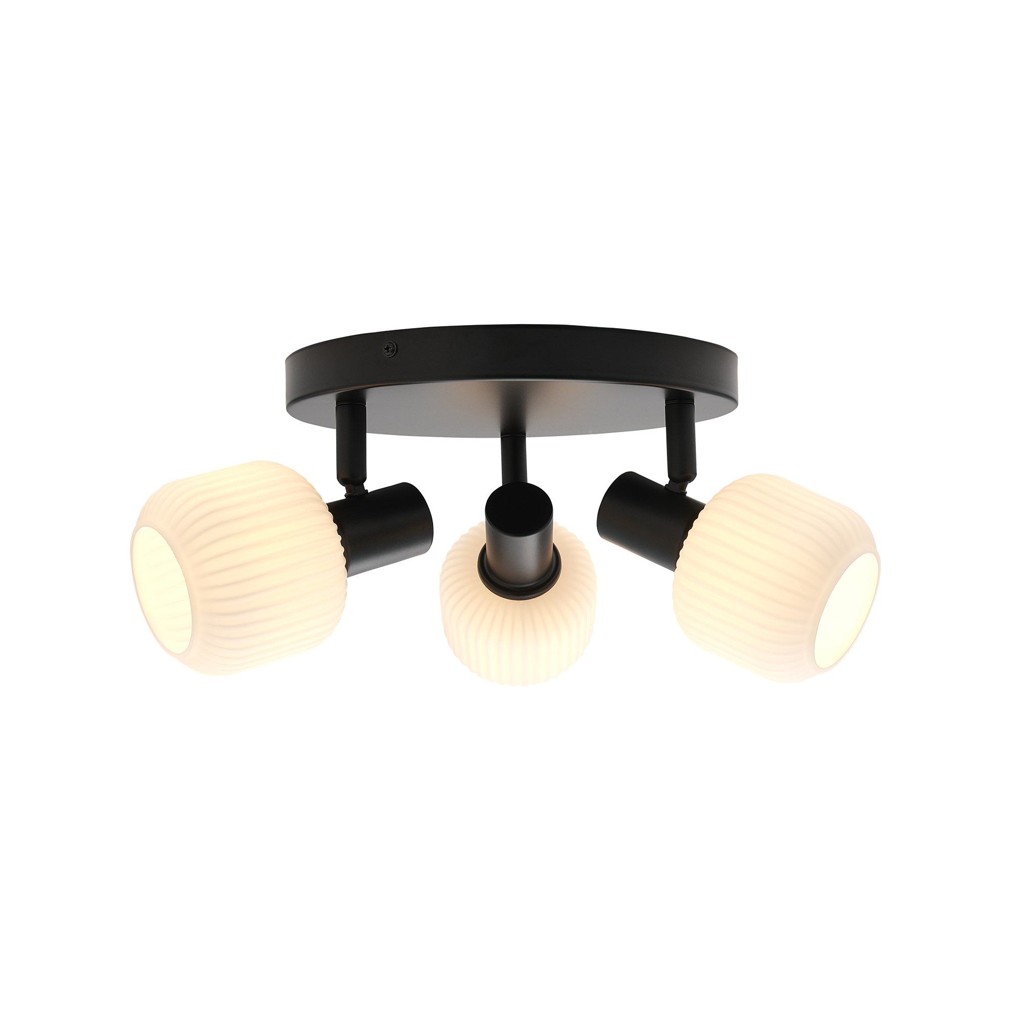 Nordlux Milford Mini 3-osaline laelamp, must/opaal