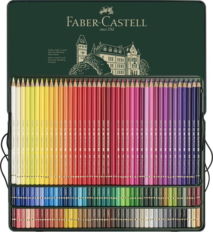 Faber-Castell Polychromos värvipliiatsid plekkkarbis, 120 värvi