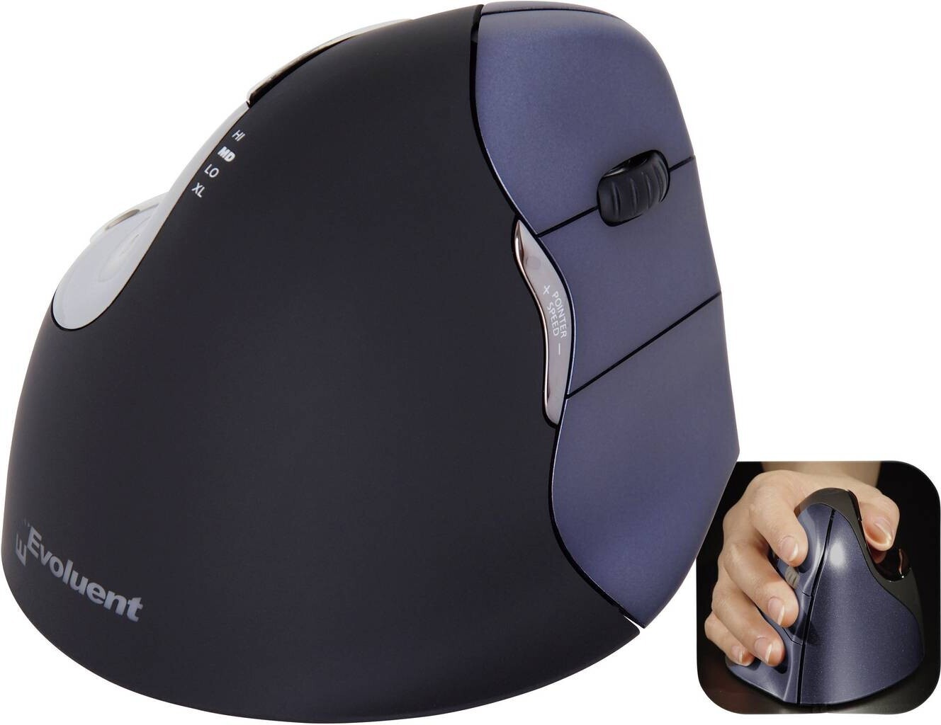 Evoluent VerticalMouse 4 Right Wireless HR over Weathered over Wheel