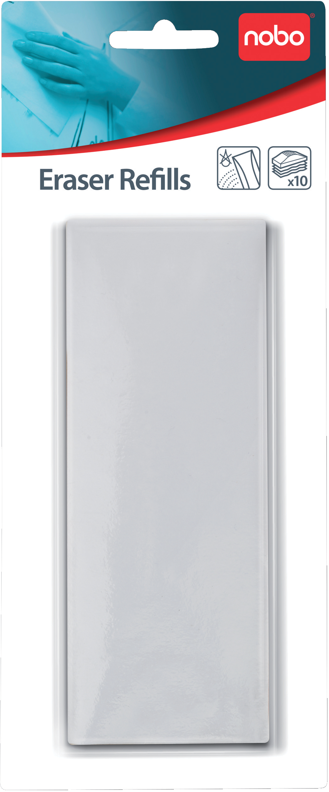 Nobo Drywipe - tahvli kustutuskummi asenduspind, 10 tk