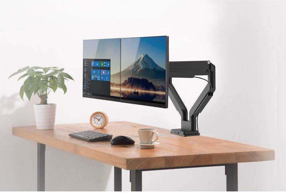 InLine topeltmonitorivars kahe monitori jaoks, gaasvedruga, USB 3.0, must - Image 2