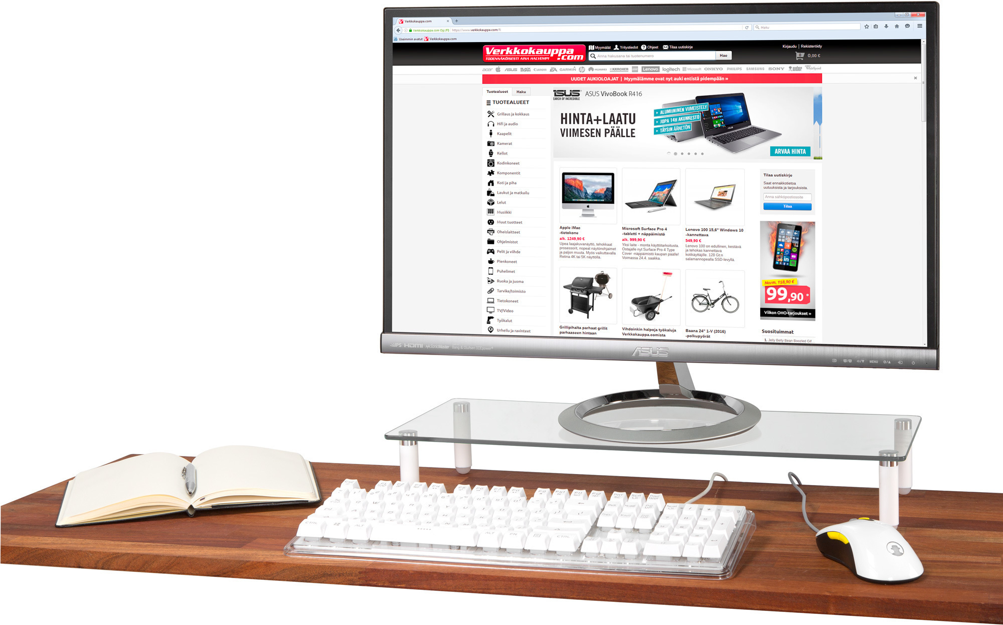 ErgoWork ClassyGlass -klaasist monitorilaud
