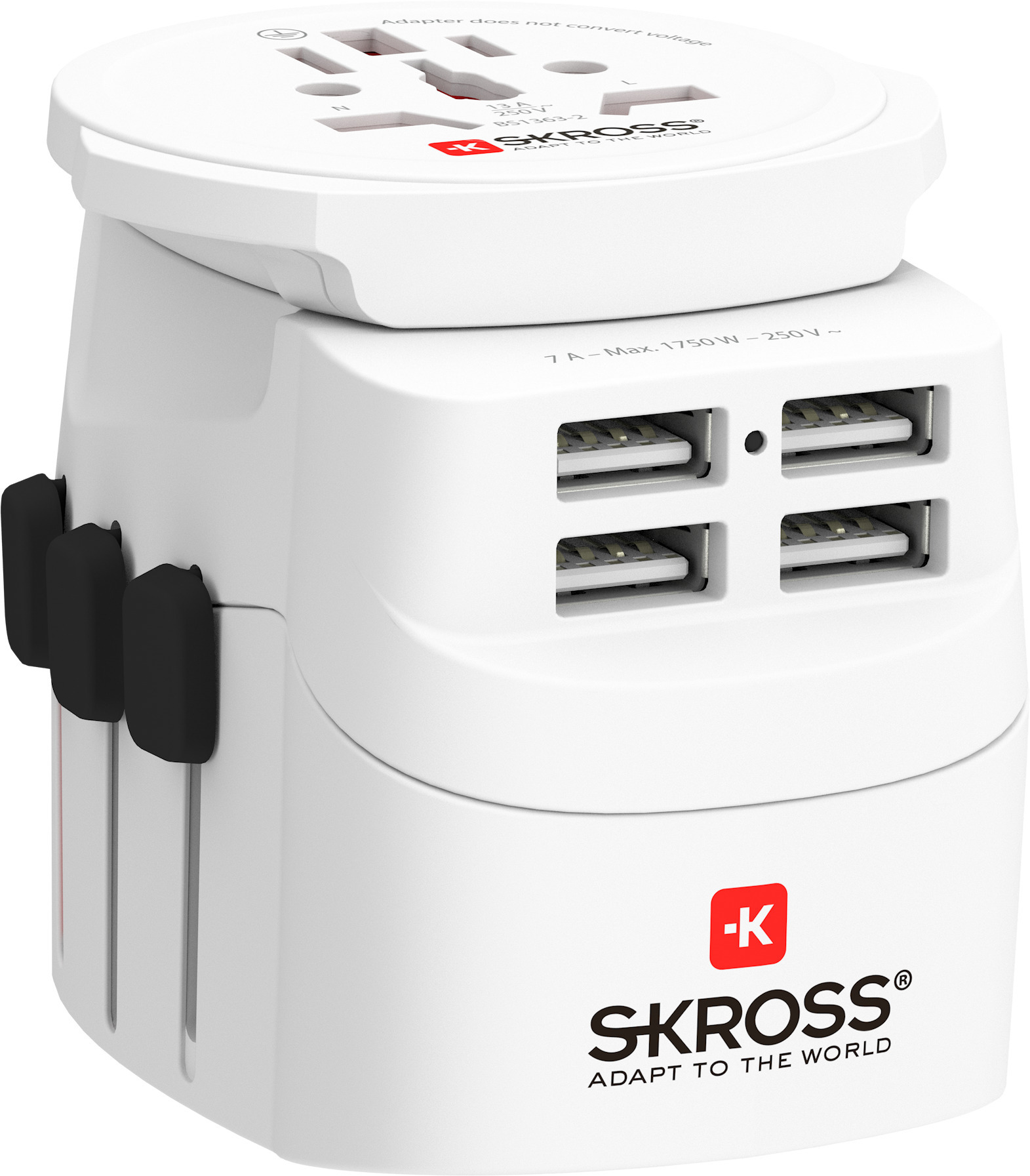 SKROSS PRO Light USB reisiadapter nelja USB-pordiga