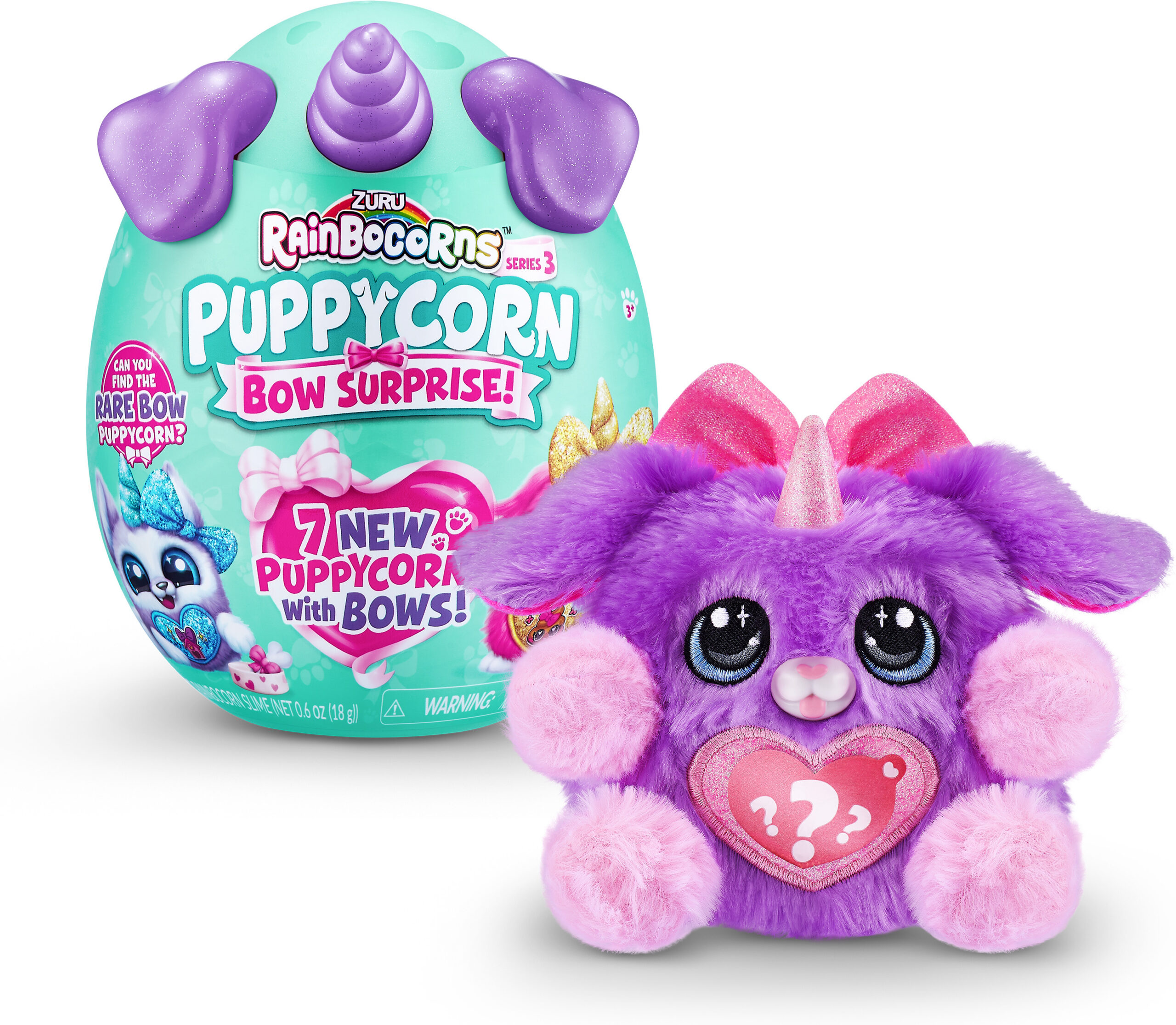 Rainbocorns Puppycorn BOW Surprise pehme mänguasi, komplekt