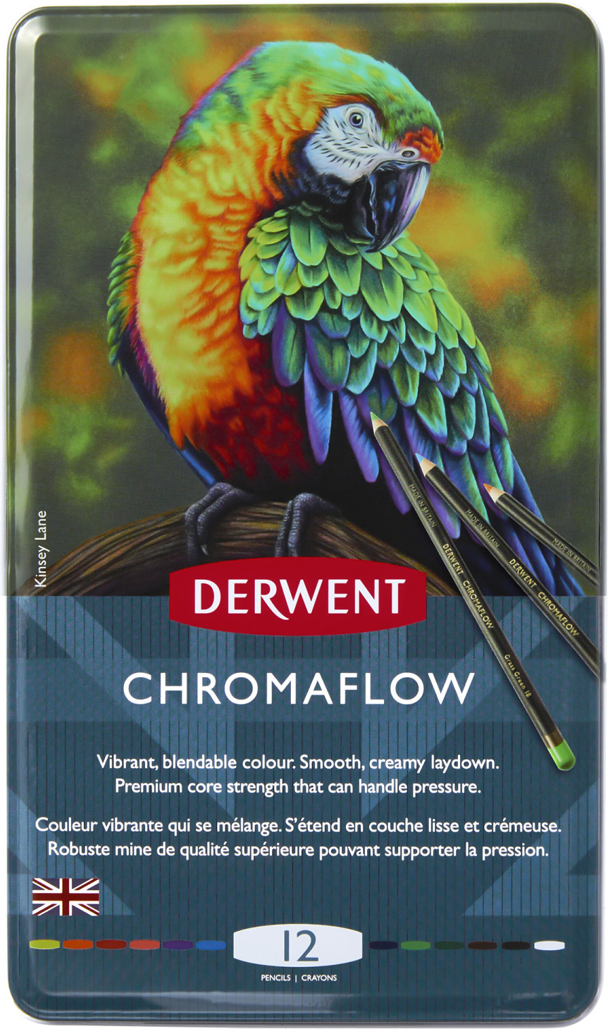 Derwent Chromaflow värvipliiatsite komplekt, 12 tk