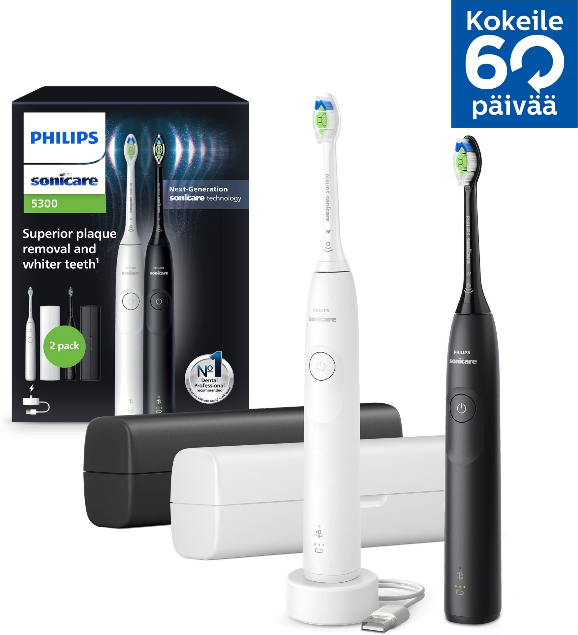 Philips HX7109/01 Sonicare Series 5300 elektriline hambahari, kahekordne korpus