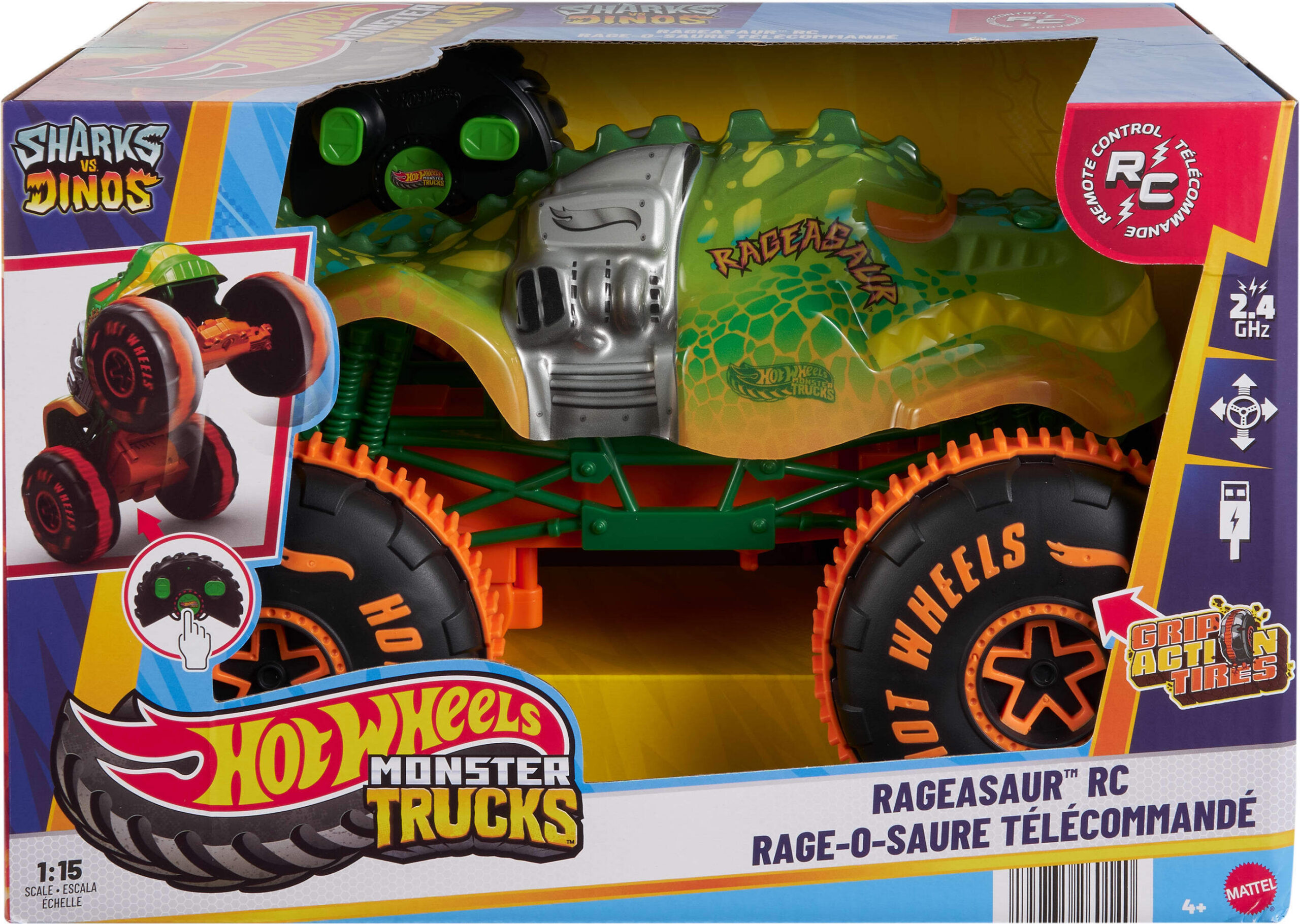 Hot Wheelsi koletisveokid Dino, puldiga juhitav koletisveok