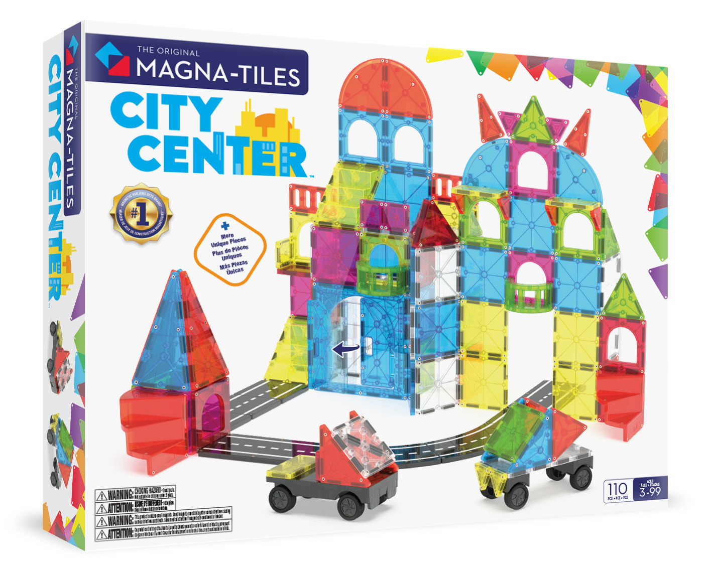 MAGNA-TILES® kesklinna magnetiline kesklinn, 110 osa