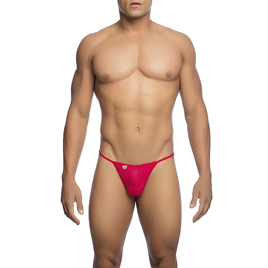 RED MICROFIBER V-STRING SIZE S/M