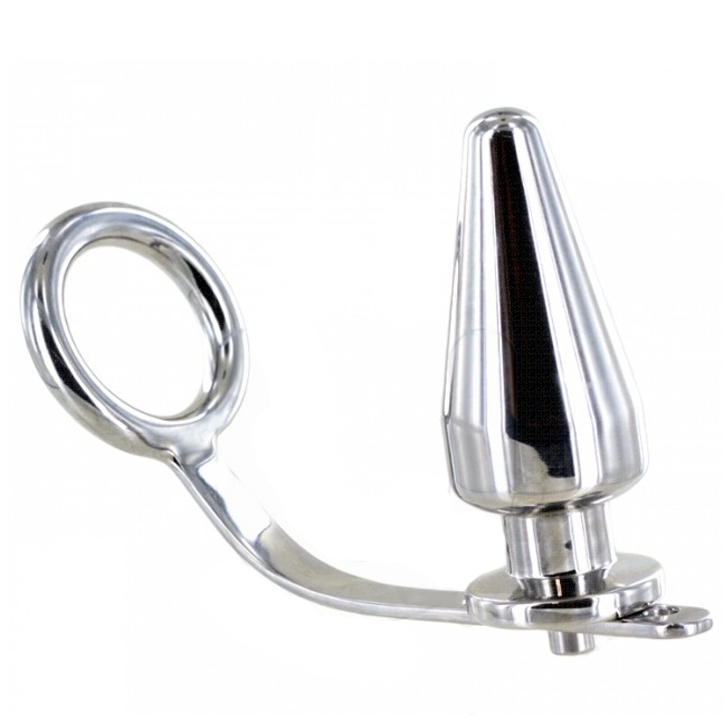 STEEL RING WITH ANAL PLUG 45 X 50MM