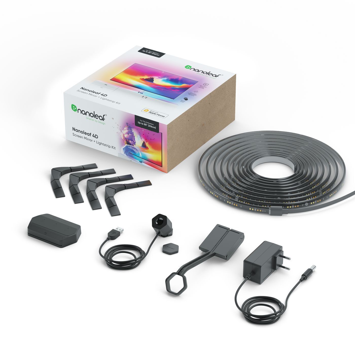 Nanoleaf 4D ekraanipeegel + valgusriba komplekt 85”/215 cm ekraanidele