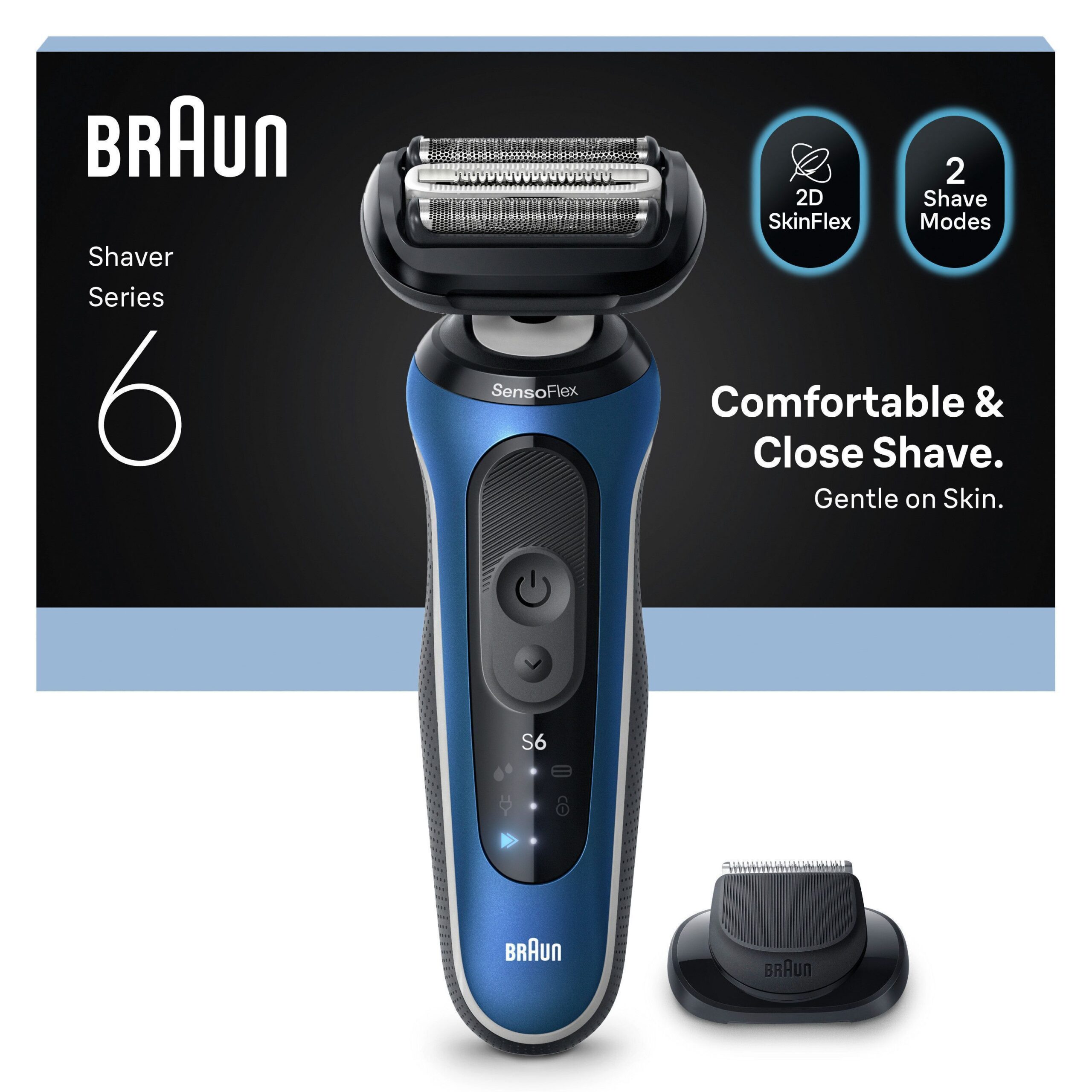 Braun Series 6, 62-B1200S märg- ja kuivkasutusega pardel habeme trimmeri otsakuga
