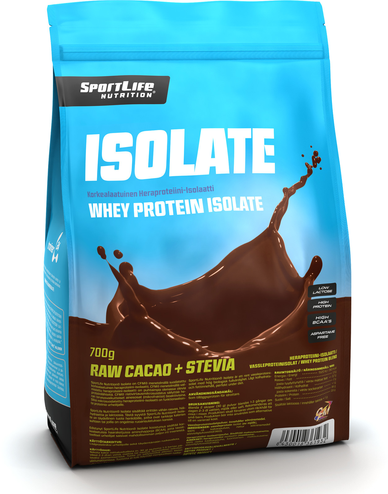 SportLife Isolate toorkakao vadakuvalk, 700 g