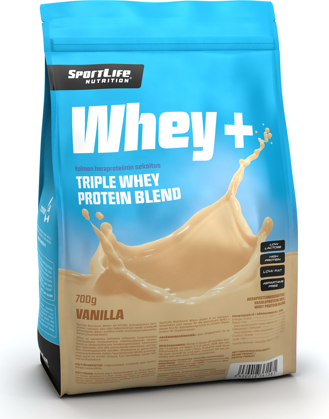 SportLife Whey+ vanilje vadakuvalk, 700 g