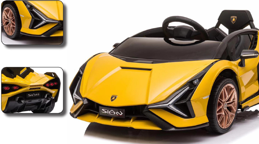 Lamborghini Sian 12V laste elektriauto, kollane - Image 3