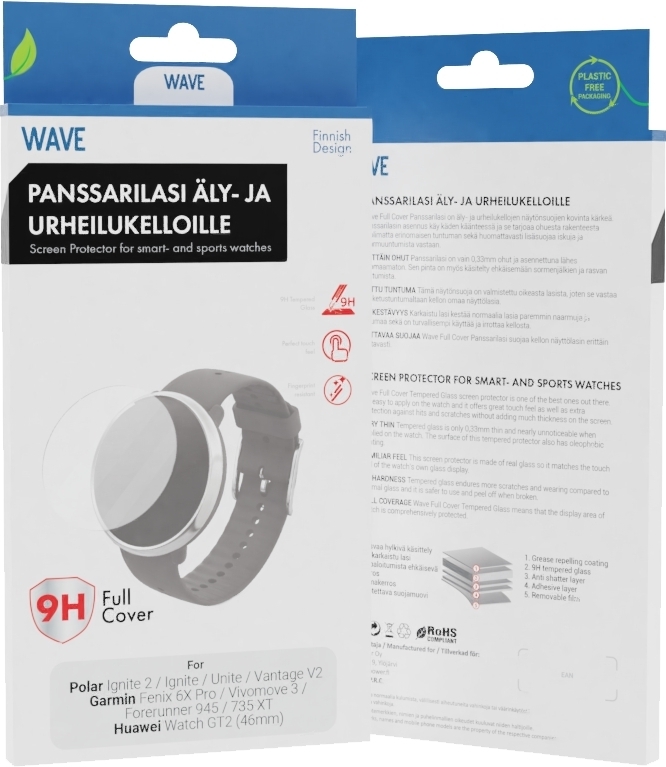 Wave Full Cover karastatud klaas, 39 mm