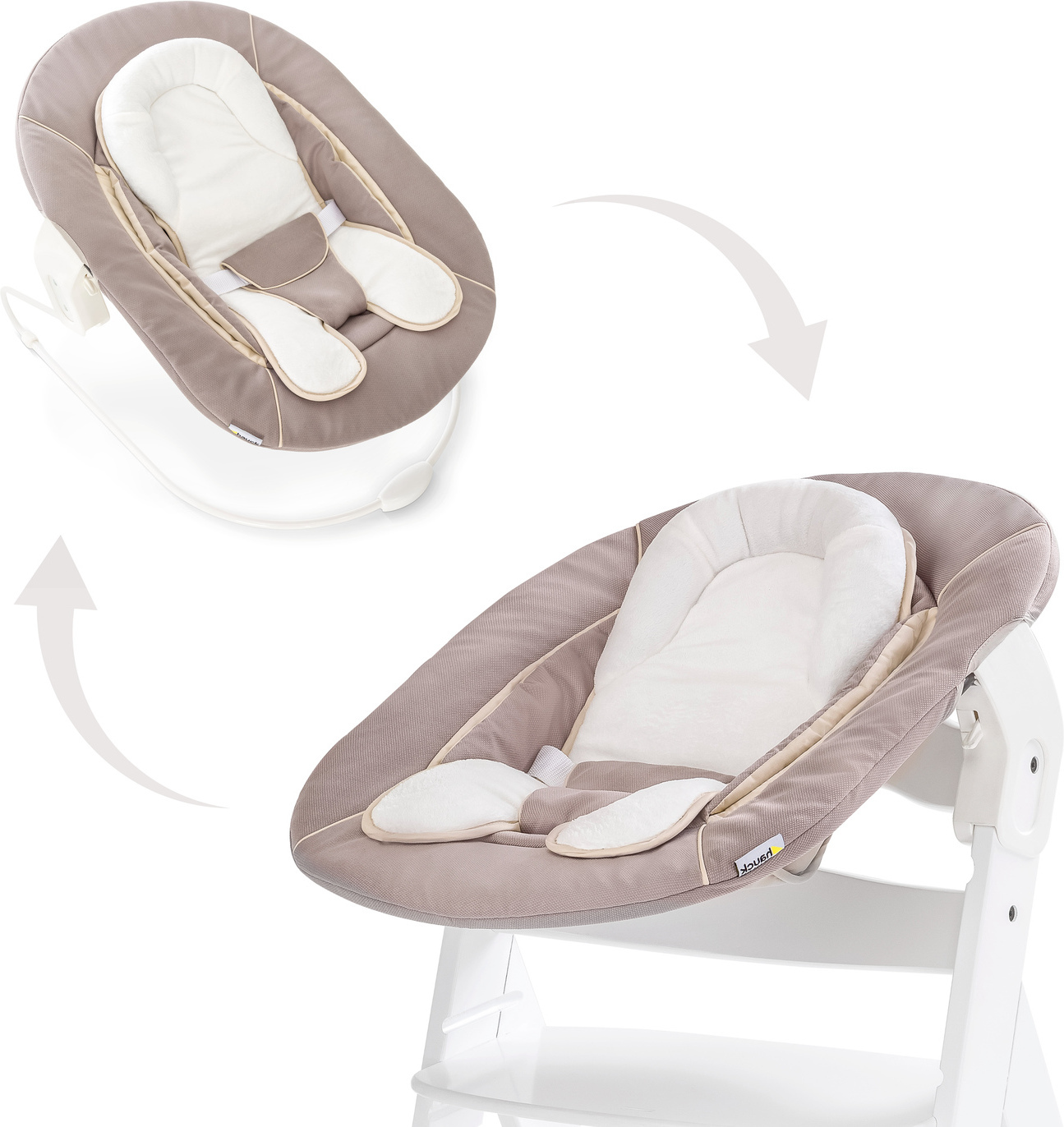 Hauck Alpha Bouncer 2in1 hüppetooli ja söögitooli iste, veniv beež