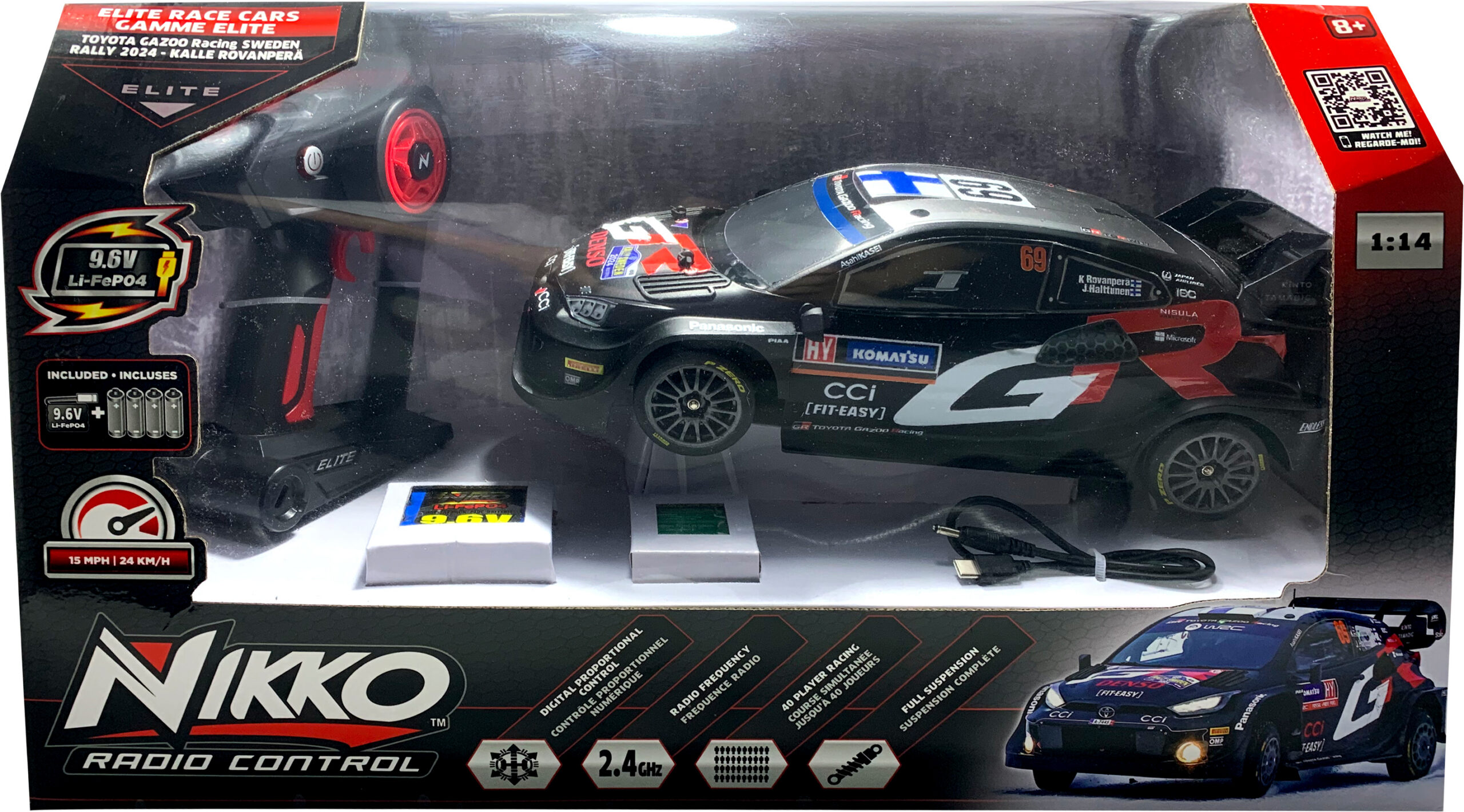 NIKKO Toyota Gazoo Racing Rovanperä Rootsi ralli 2024, kaugjuhtimisega 1:14