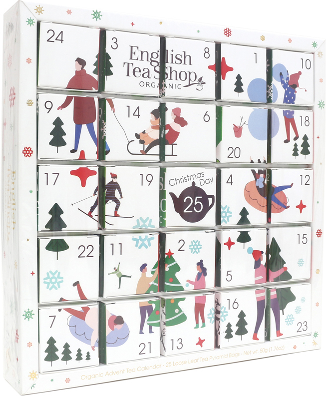 English Tea Shop Organic tee jõulukalender valge, 25 tk (6 x 50 g)