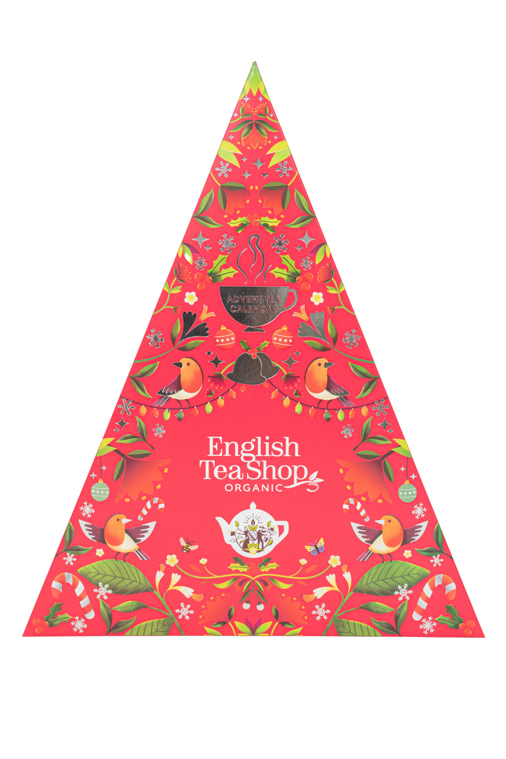 English Tea Shop orgaanilise tee jõulukalender püramiid, punane, 25 tk (6 x 50g)