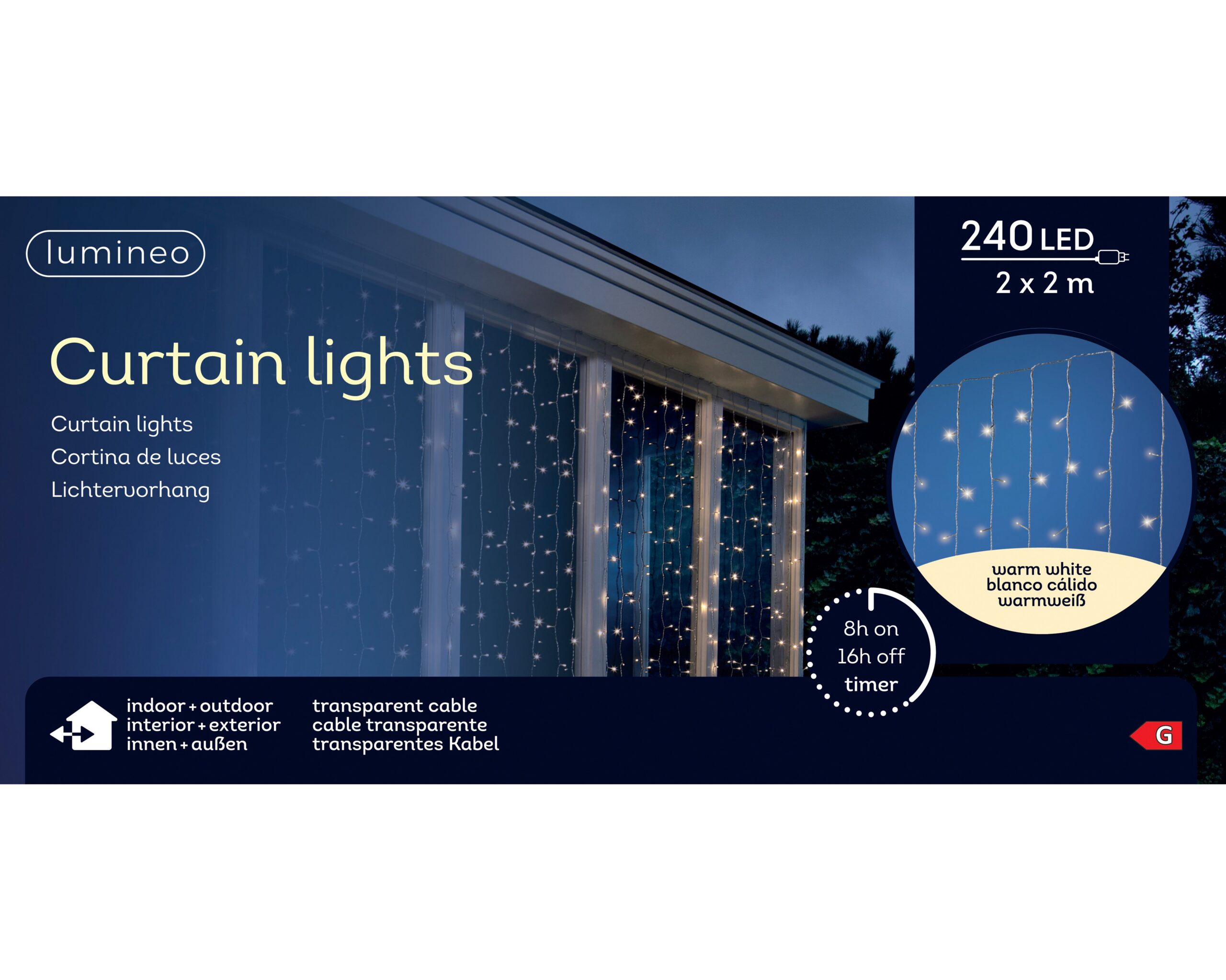 Lumineo kardina püsiv dekoratiivvalgustite komplekt õues kasutamiseks kasutus, 2 x 2 meetrit - Image 2