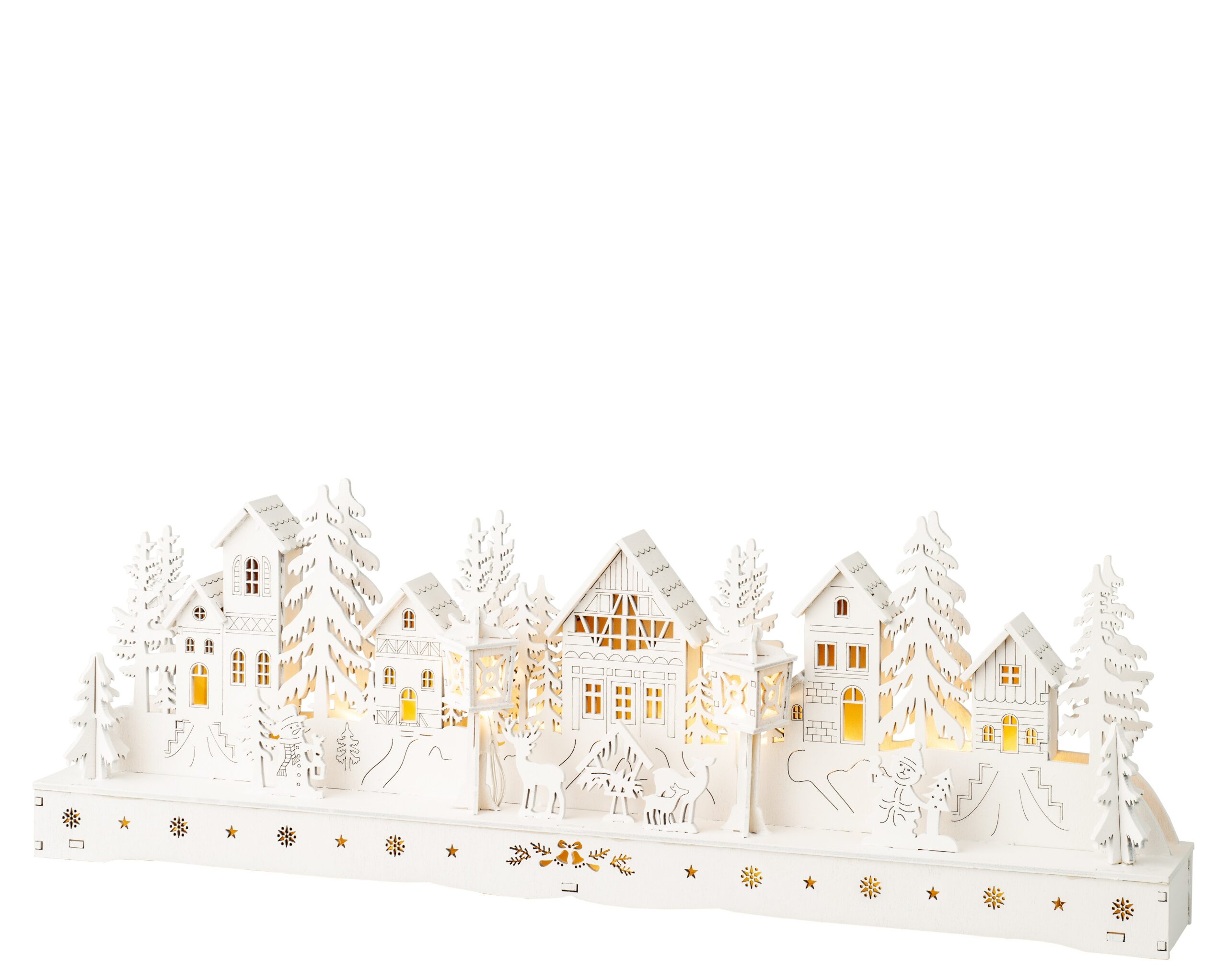 Lumineo talvine lauakaunistus tuledega, valge, patareidega töötav - Image 2