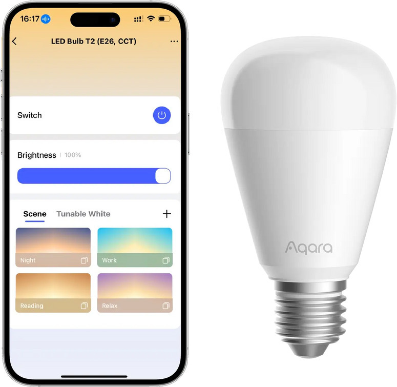 Aqara LED-pirn T2 nutilamp, valged toonid, E27