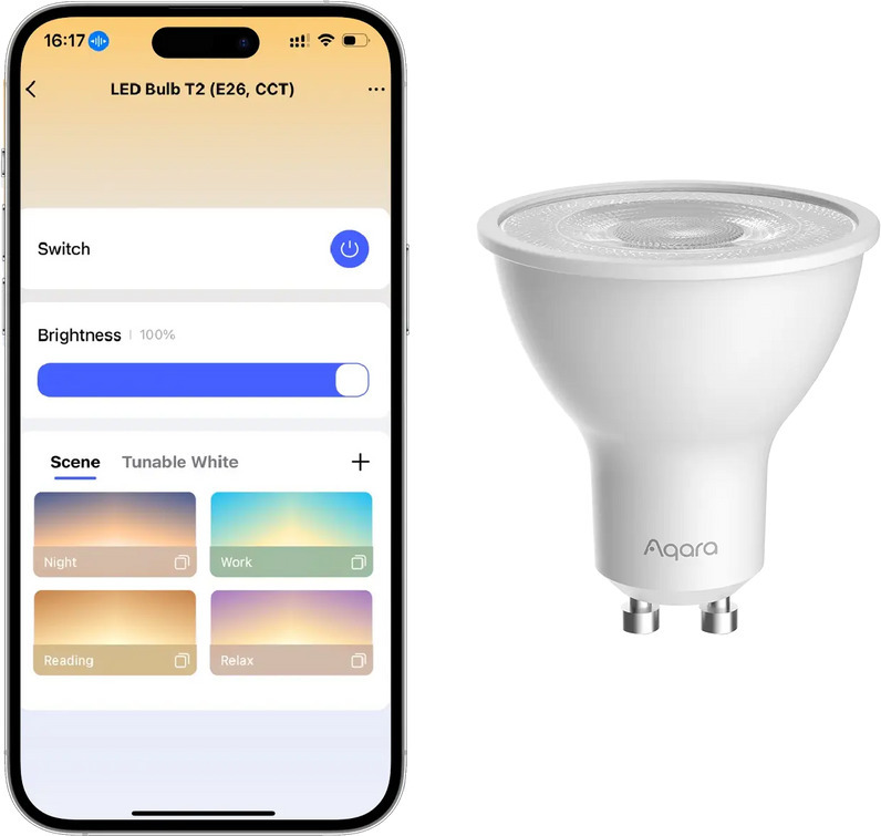 Aqara LED-pirn T2 nutilamp, valged toonid, GU10