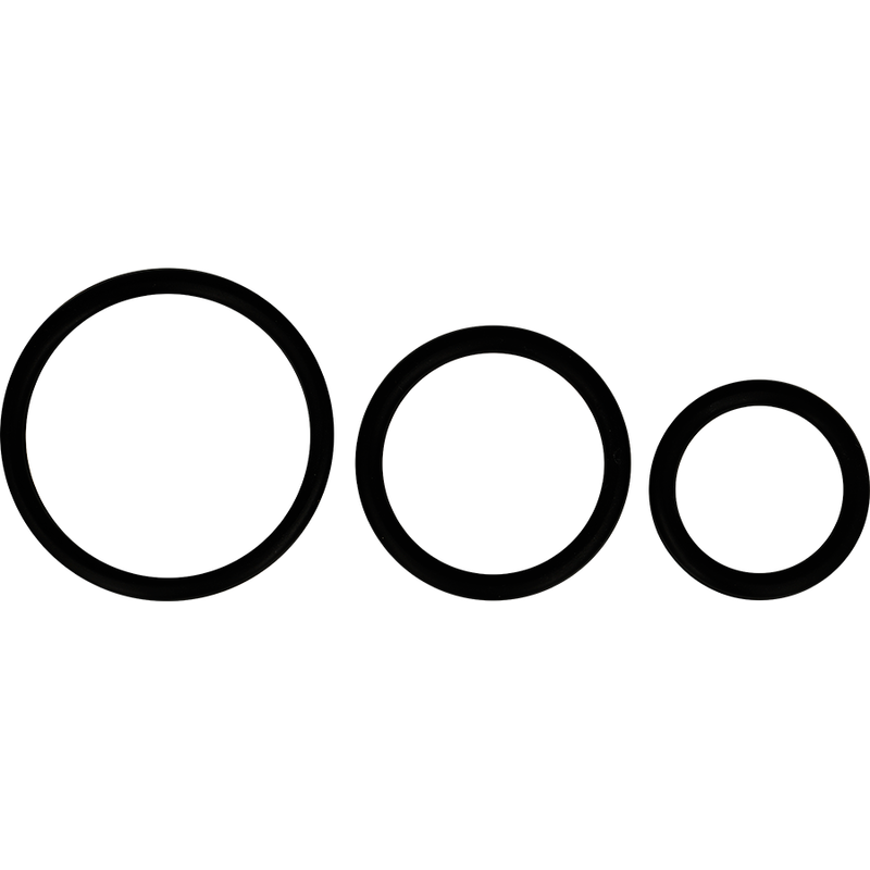 SET OF 3 BLACK SILICONE RINGS