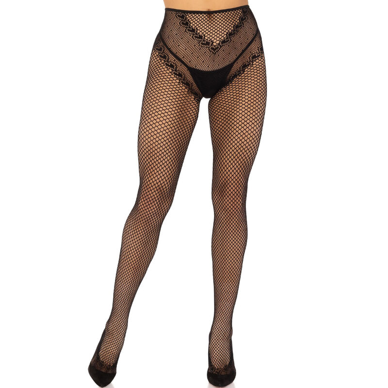 CROTCHLESS FISHNET STOCKINGS BLACK