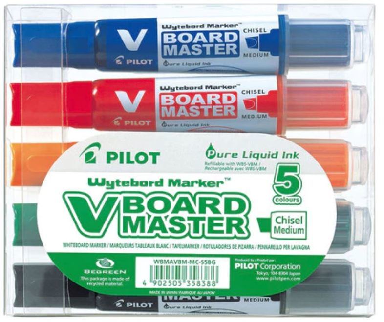 Pilot WB Marker tahvlipliiats, 5 erinevat värvi