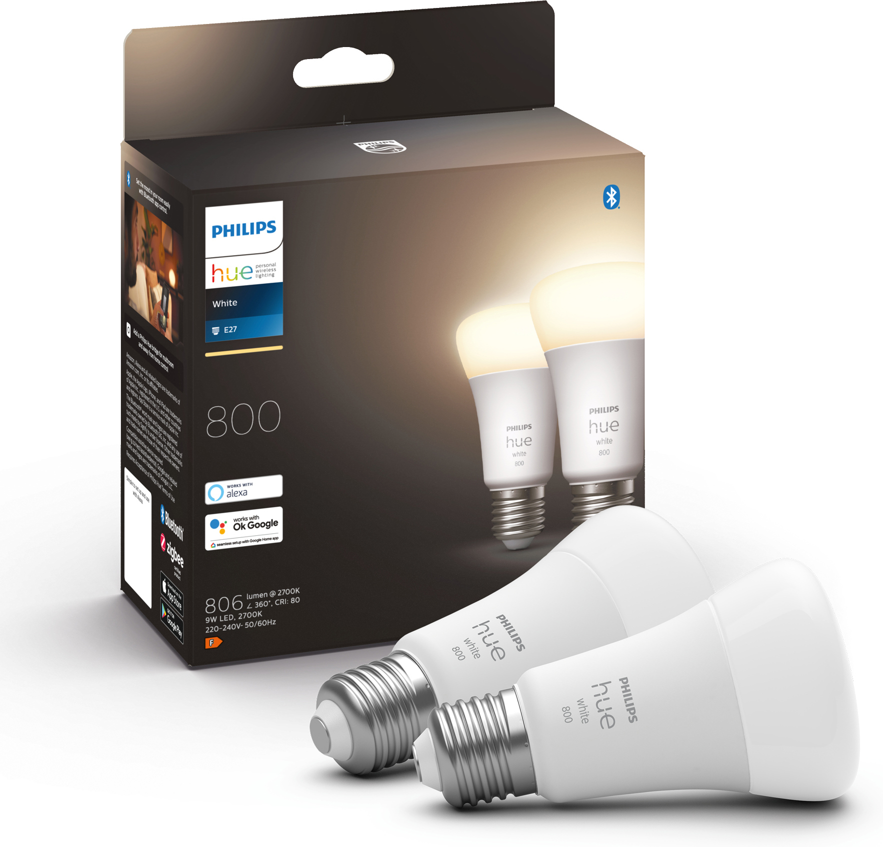 Philips Hue nutika pirni mitmikpakk, BT, valge, E27, 2 tk