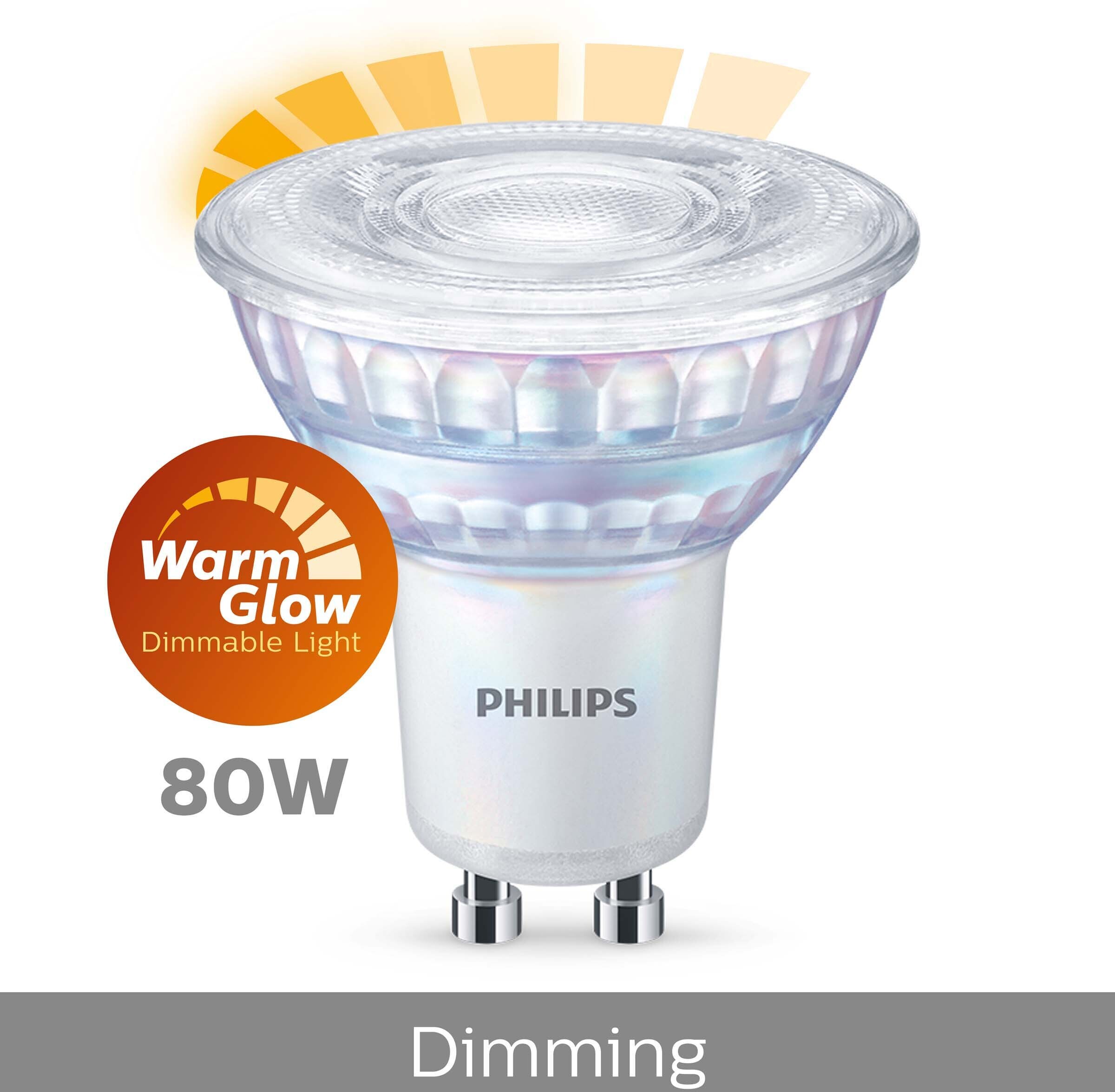 Philips Warm Glow LED-valgusti, GU10, 2200-2700 K, 575 lm, hämardatav - Image 2